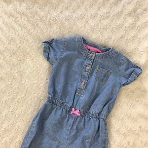 Carter’s Blue Romper Size 6 Months Pink Bow